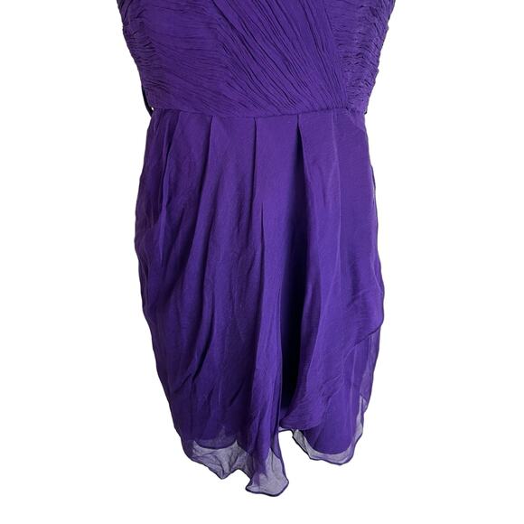 J. Crew purple Silk Cocktail party dress, Sz 0 - ruched draped - Picture 6 of 13